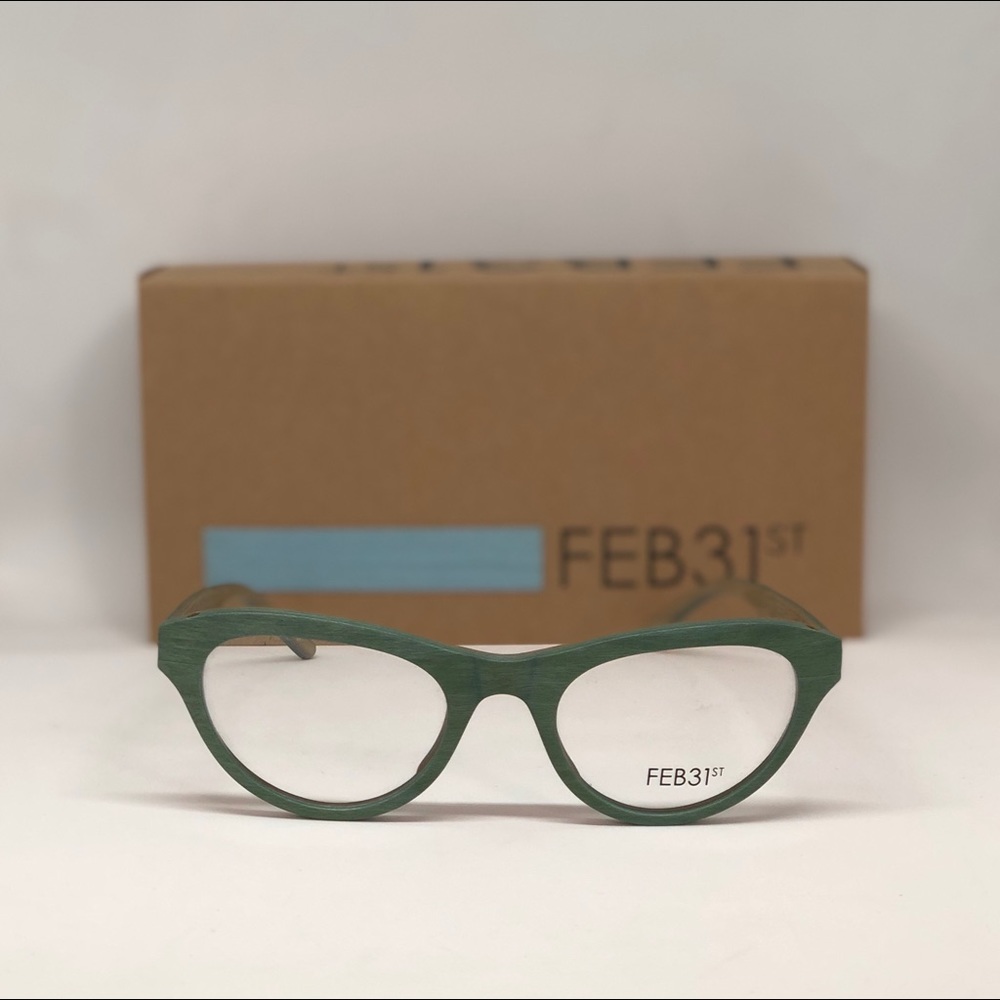 FEB31st Bamboo Eyeglasses / Teal / Size: 49 21 135